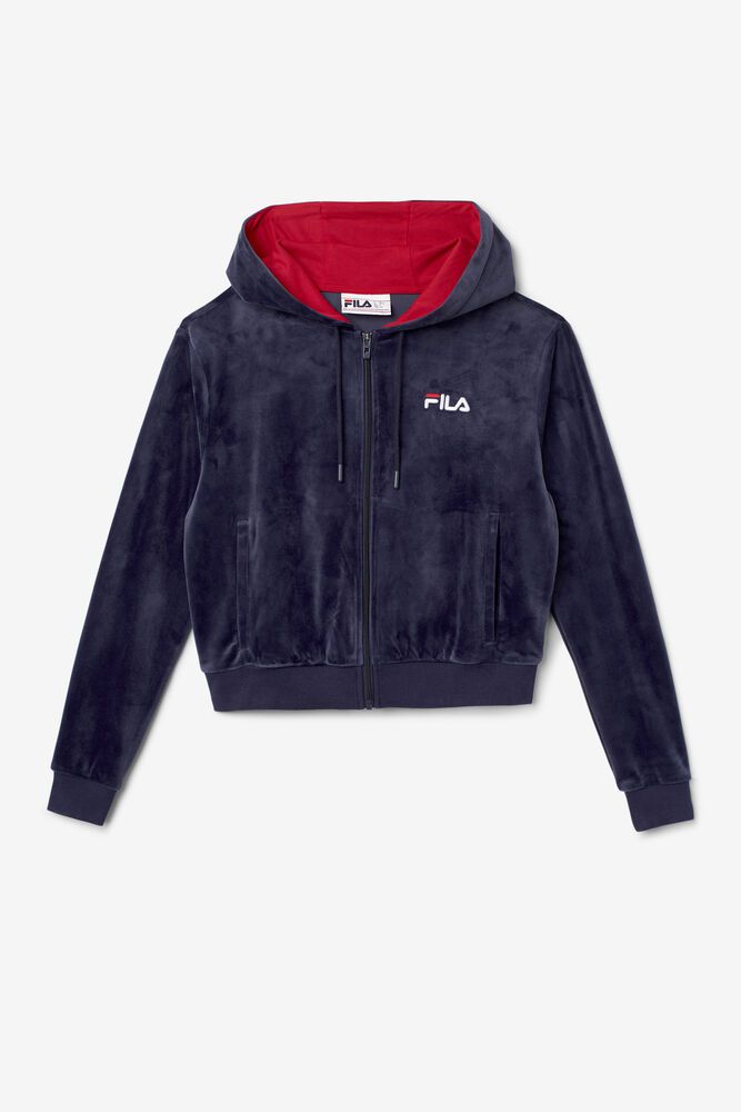 Fila Naisten Takki Zura Velour Laivastonsininen - NHOT-57821